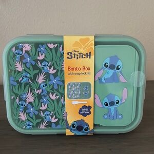 Disney Stitch Green Bento Box with Snap Lid